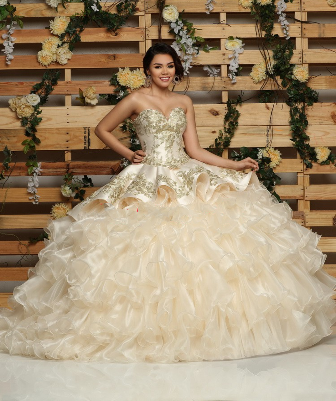 champagne quince dress